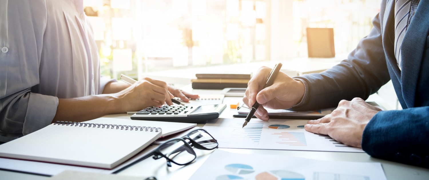 business man financial inspector and secretary making report, ca